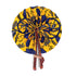 Ankara Fabric Foldable Round Fan with Leather Trim Handle (Made in Ghana π¬π)